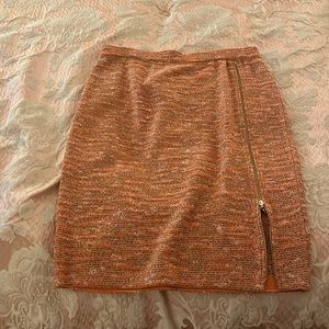 VINTAGE 90s St John coral zip-up skirt